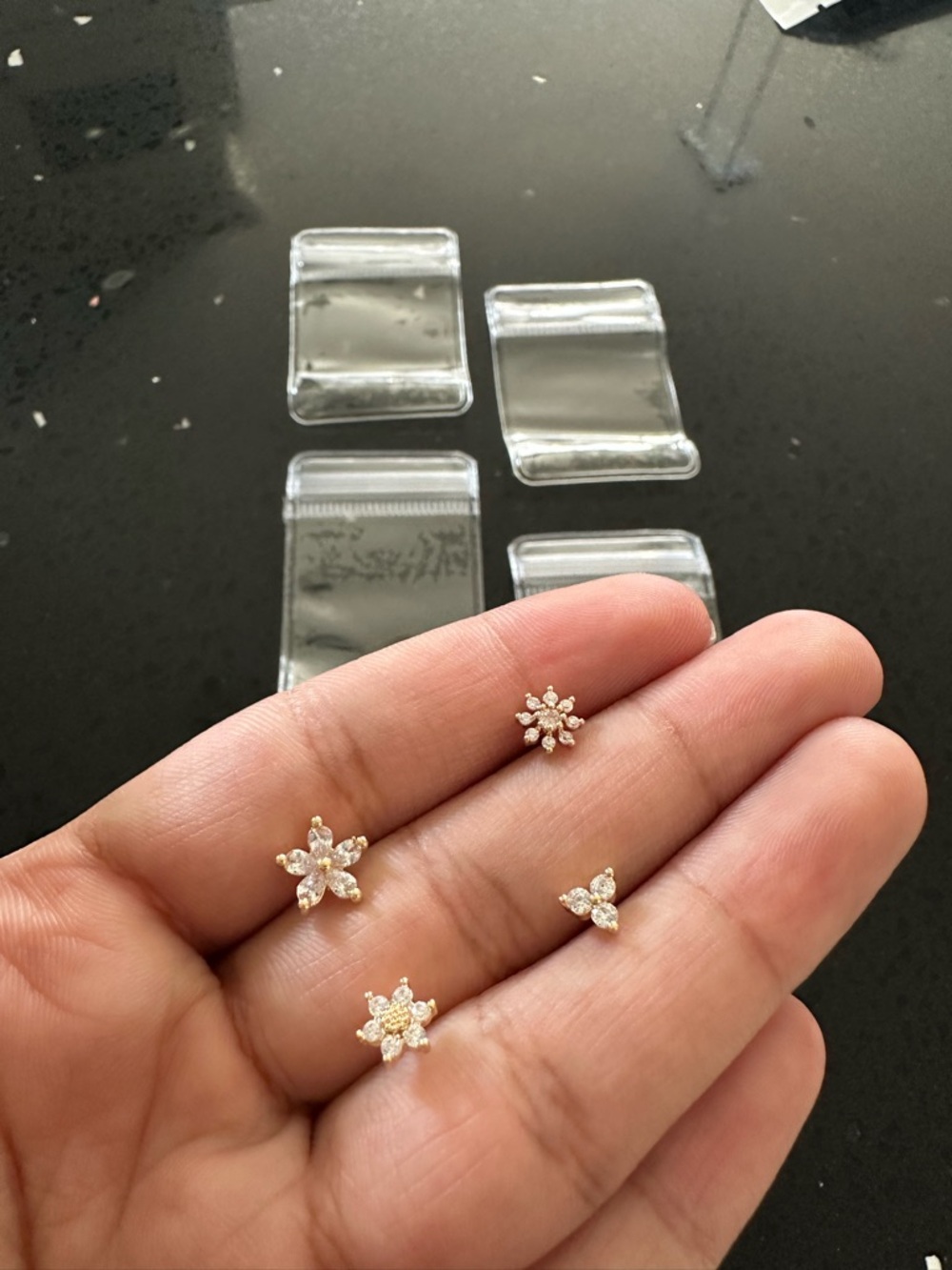 Delicate Gold L shape nose studs (choose 1)